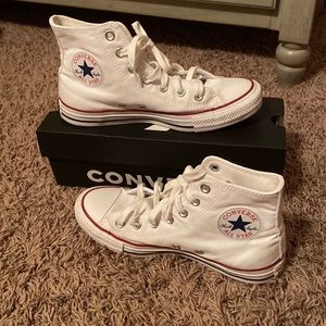 white hightop converse